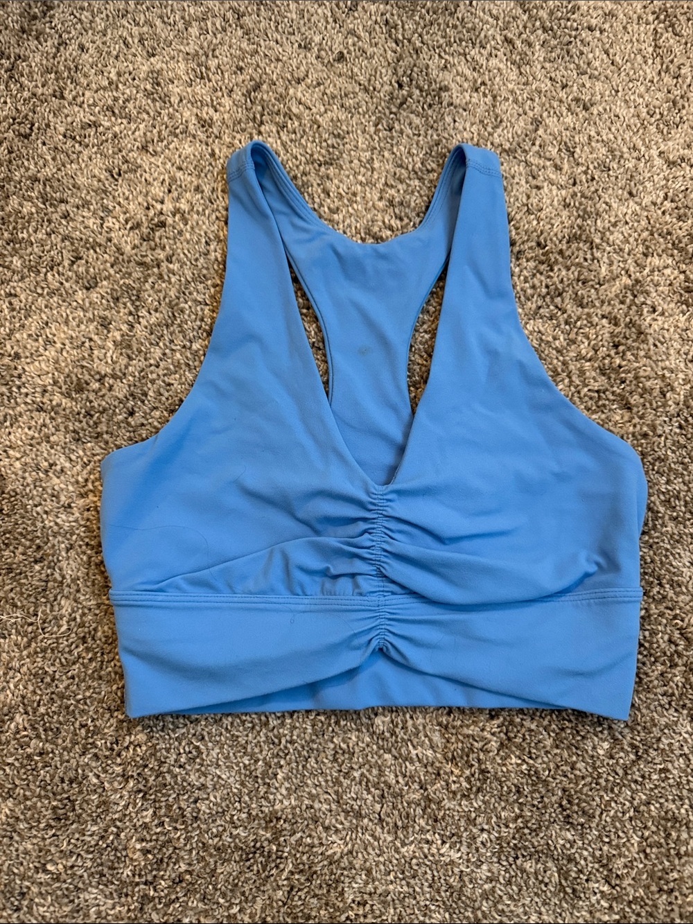 Zella Blue Ruched Racerback Sports Bra